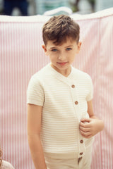 Mr. Mr. Boys Double Breasted Short Sleeve Sweater - SB6CY2934