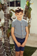 Mr. Mr. Boys Double Breasted Short Sleeve Sweater - SB6CY2934