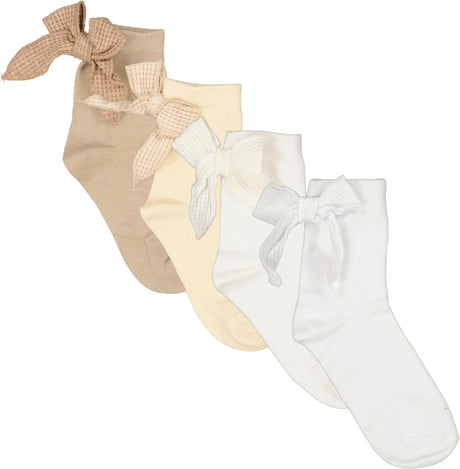 BlinQ Girls Waffle Knit Bow Ankle Socks - 633