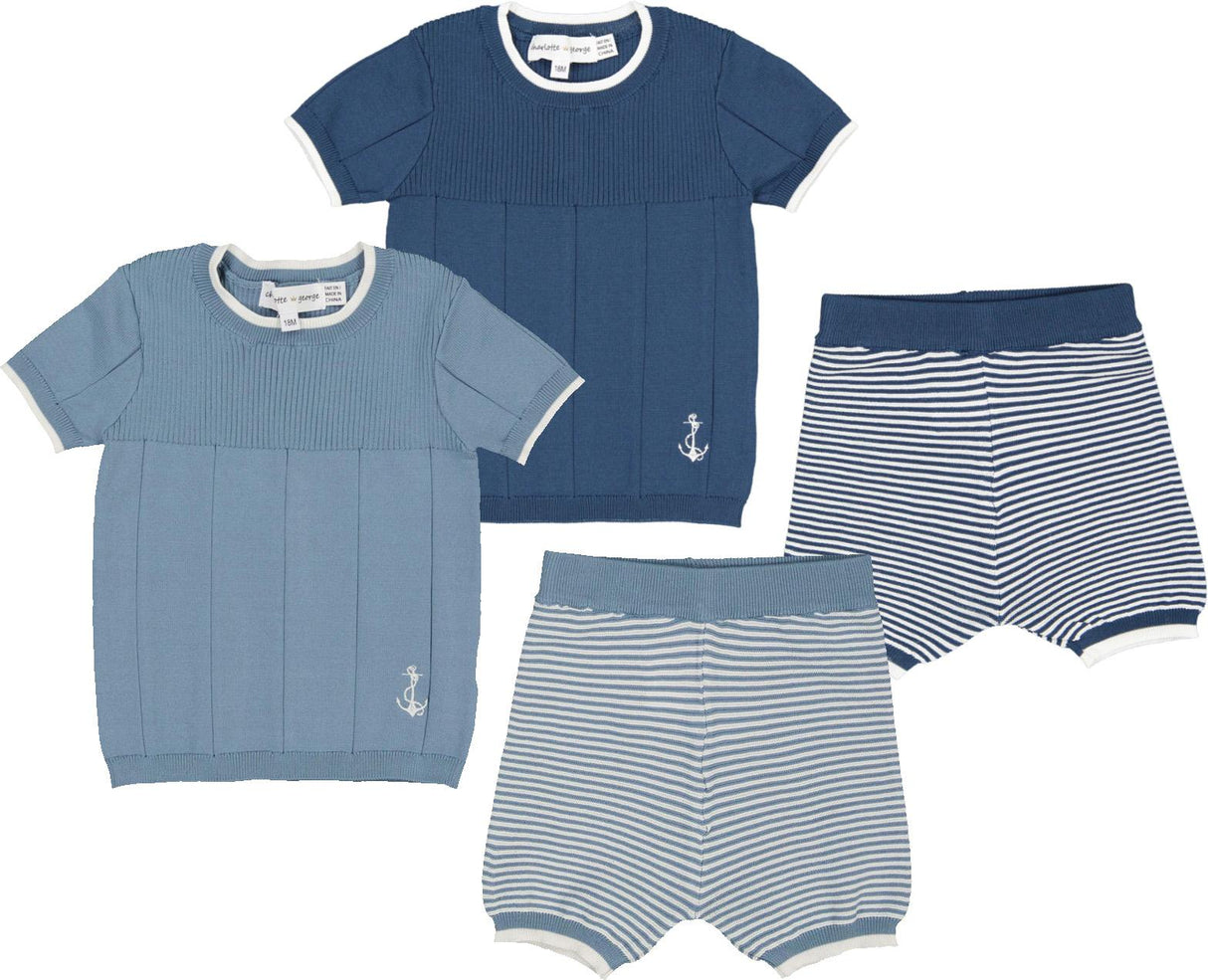 Charlotte & George Baby Boys Anchor Knit Outfit - SB5CP7148EB