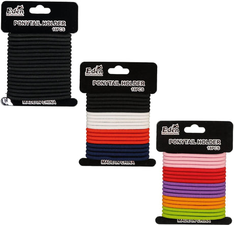 Eden 4mm Ponytail Elastics 18 Pack - PH4
