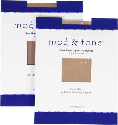 Mod & Tone Womens 12 Denier Control Top Pantyhose - 1220