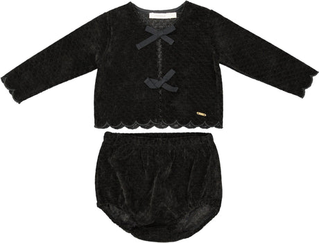 Fragile Baby Girls Quilted Chenille Outfit - WB3CP4921