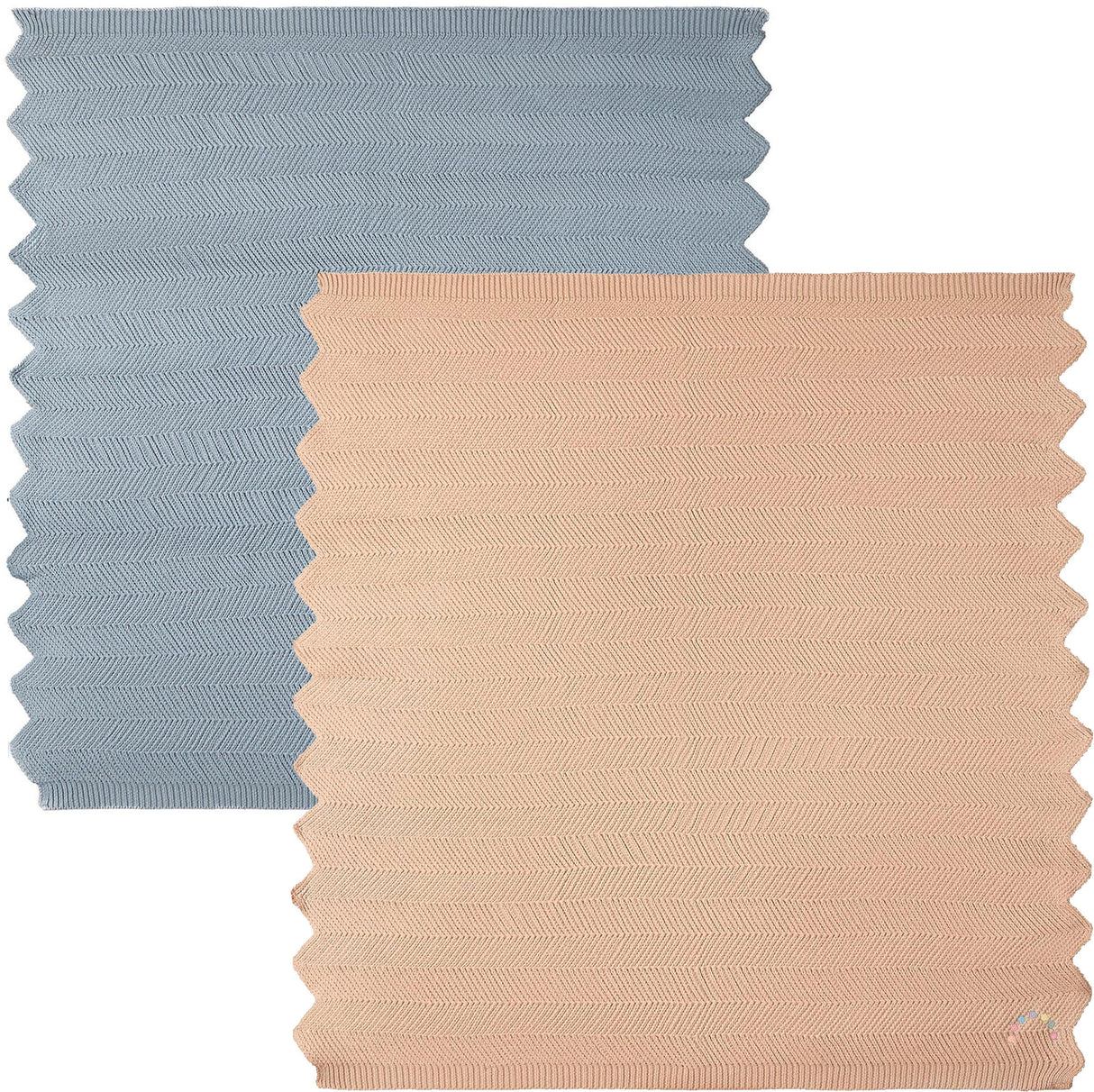 MiniMoi by Memoi Baby Boys Girls Herringbone Knit Blanket in a Pouch - IJT09654