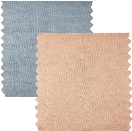 MiniMoi by Memoi Baby Boys Girls Herringbone Knit Blanket in a Pouch - IJT09654