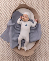 MiniMoi by Memoi Baby Boys Girls Herringbone Knit Blanket in a Pouch - IJT09654