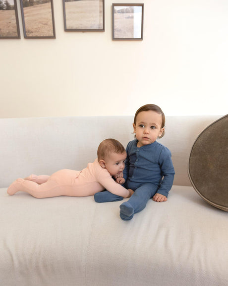 MiniMoi by Memoi Baby Boys Girls Ribbed Cotton Footie - IAA09666