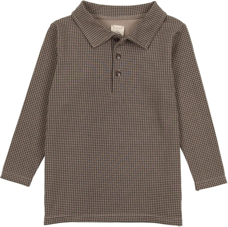 Analogie by Lil Legs Tiny Check Collection Boys Long Sleeve Polo Shirt