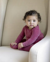 MiniMoi by Memoi Baby Boys Girls Drop Needle Ribbed Velour Stretchie - IAA09607