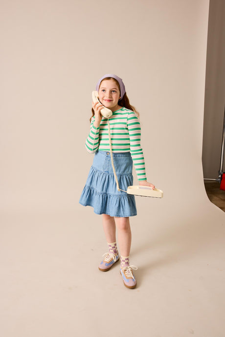 Lil Legs Camp Scouts Collection Girls Denim Tiered Skirt - DTSK