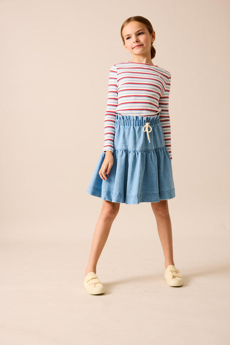 Lil Legs Camp Scouts Collection Girls Denim Gathered Skirt - DGSK