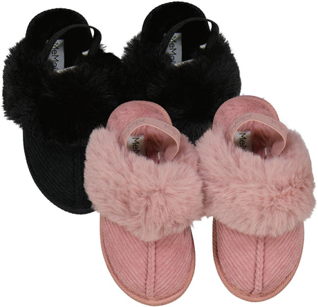 Memoi Corduroy Fluffy Slippers - MKS-0022