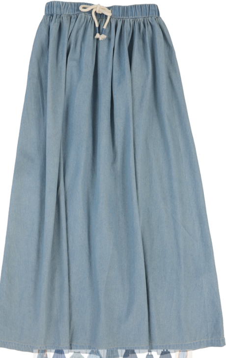 Lil Legs Camp Scouts Collection Girls Denim Drawstring Maxi Skirt - DDMSKT