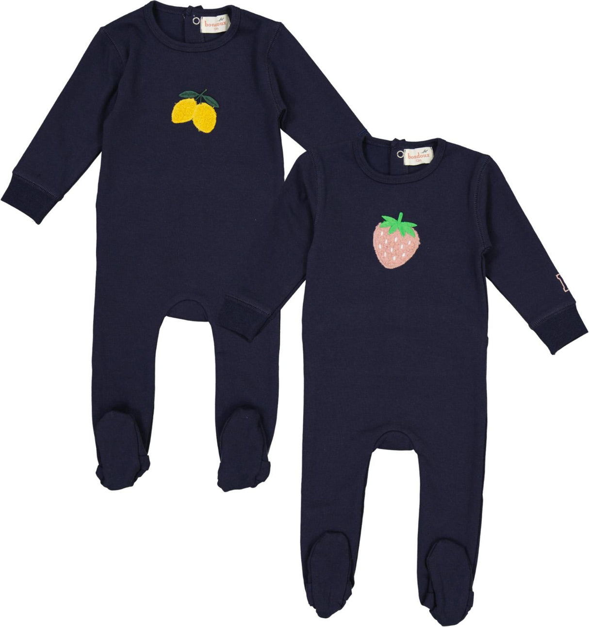 Bondoux Bebe Baby Boys Girls Sherpa Fruit Cotton Footie - W26-465B