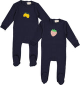 Bondoux Bebe Baby Boys Girls Sherpa Fruit Cotton Footie - W26-465B