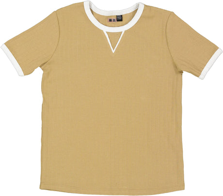 2 Squares Boys Ribbed Short Sleeve T-shirt - SB3CP4823T