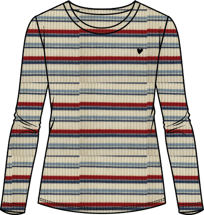 Lil Legs Camp Scouts Collection Girls Long Sleeve Basic Stripe T-shirt Tee - BST