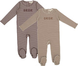 Fragile Baby Boys Girls Striped Cotton Footie - WB6CP7483