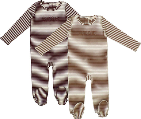 Fragile Baby Boys Girls Striped Cotton Footie - WB6CP7483