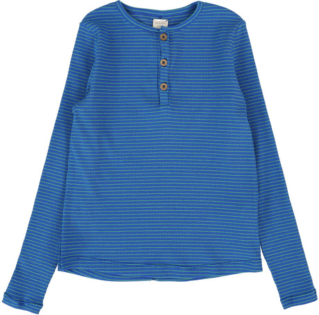 Lil Legs Camp Scouts Collection Girls Long Sleeve Basic Stripe Henley T-shirt - BSHLS