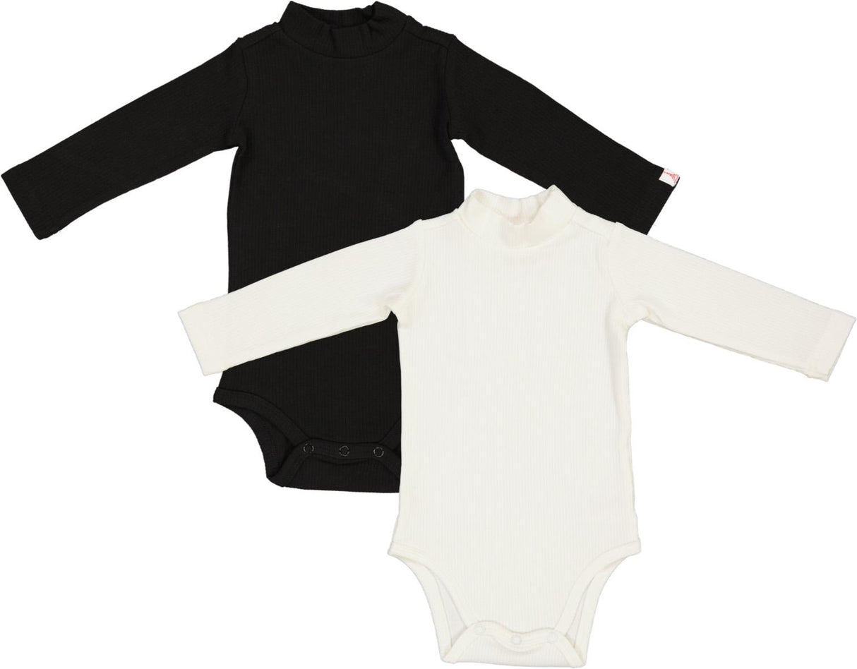 LandsKID Baby Boys Girls Long Sleeve Ribbed Cotton Mockneck Bodysuit - LK76