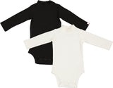 LandsKID Baby Boys Girls Long Sleeve Ribbed Cotton Mockneck Bodysuit - LK76