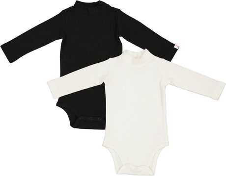 LandsKID Baby Boys Girls Long Sleeve Ribbed Cotton Mockneck Bodysuit - LK76