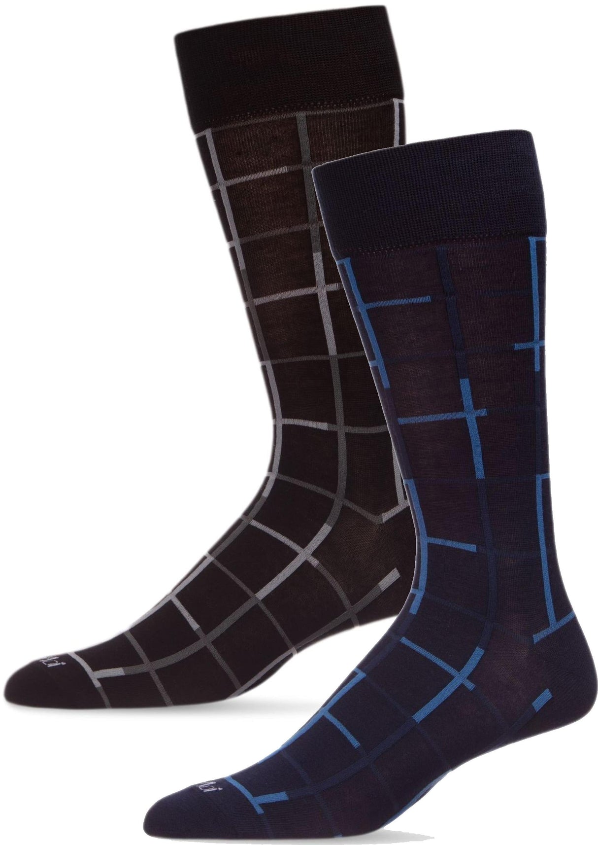 Memoi Mens Windowpane Bamboo Dress Socks - ACV07564