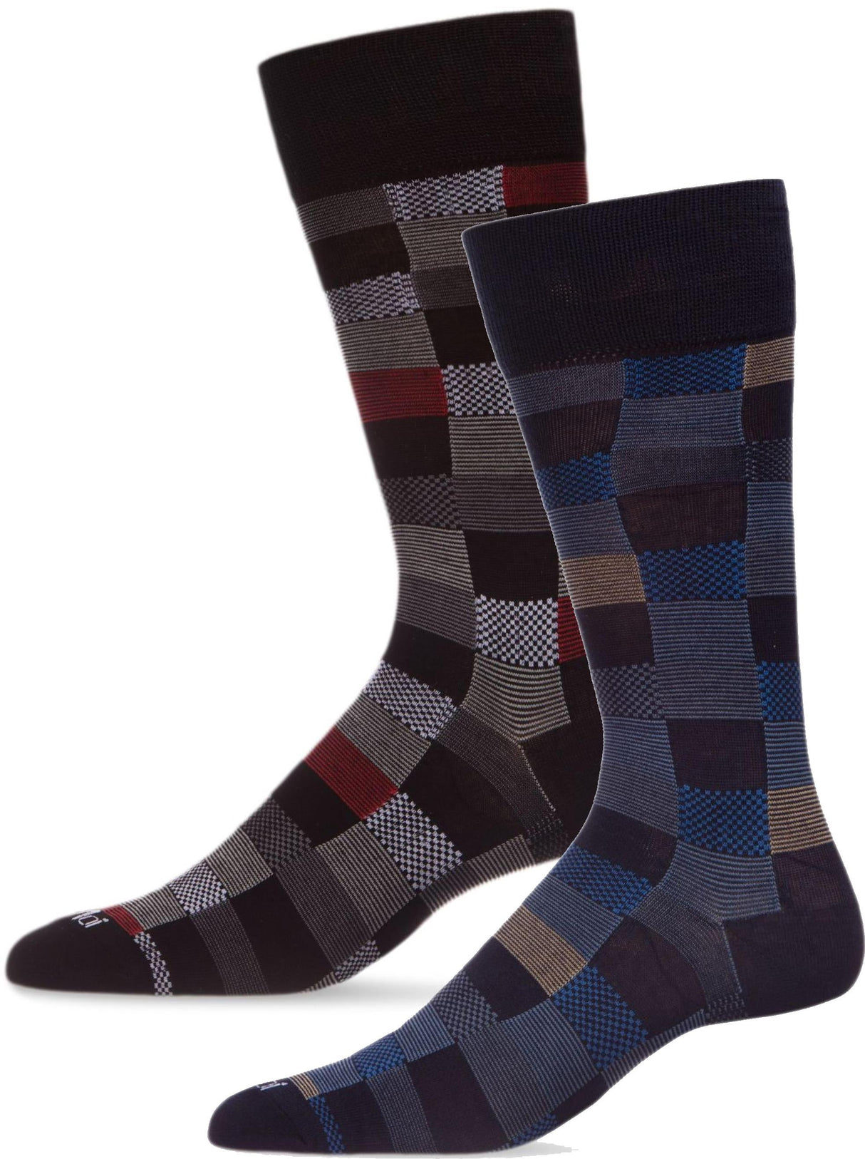 Memoi Mens Checkerboard Plaid Bamboo Dress Socks - ACV07563