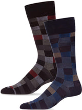 Memoi Mens Checkerboard Plaid Bamboo Dress Socks - ACV07563