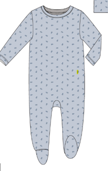 Lil Legs Pitter Patter Collection Baby Boys Girls Cotton Dainty Print Footie - DPF