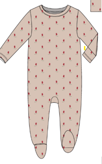 Lil Legs Pitter Patter Collection Baby Boys Girls Cotton Dainty Print Footie - DPF