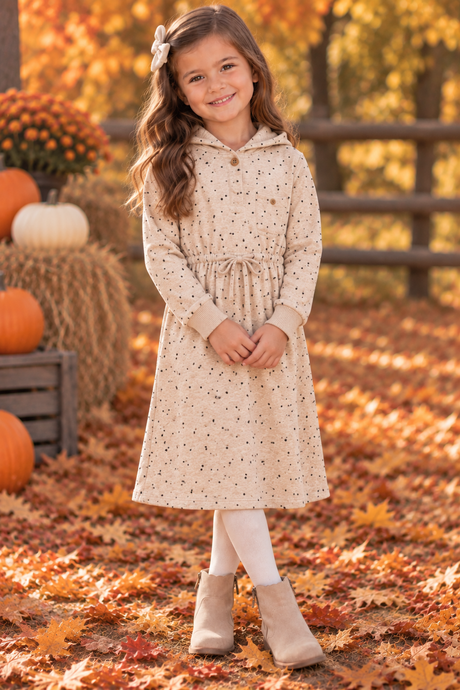 J'taime +1 Girls Polka Dot Hooded Dress - WB6CP7461D