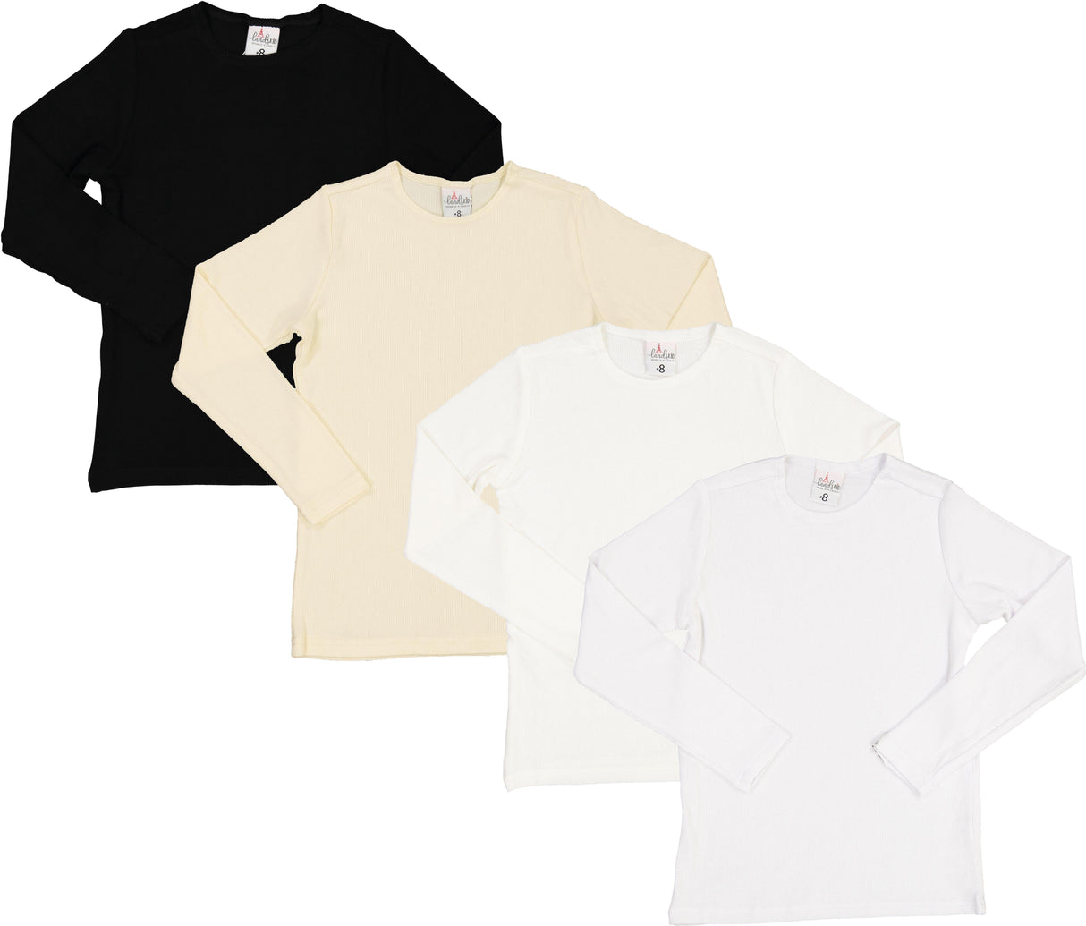LandsKID Boys Girls Long Sleeve Ribbed Modal T-shirt - LK5