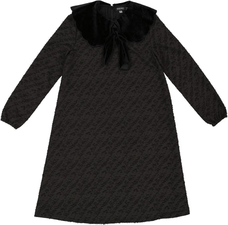 Space Gray Girls Scalloped Collar Dress - WB3CY2127