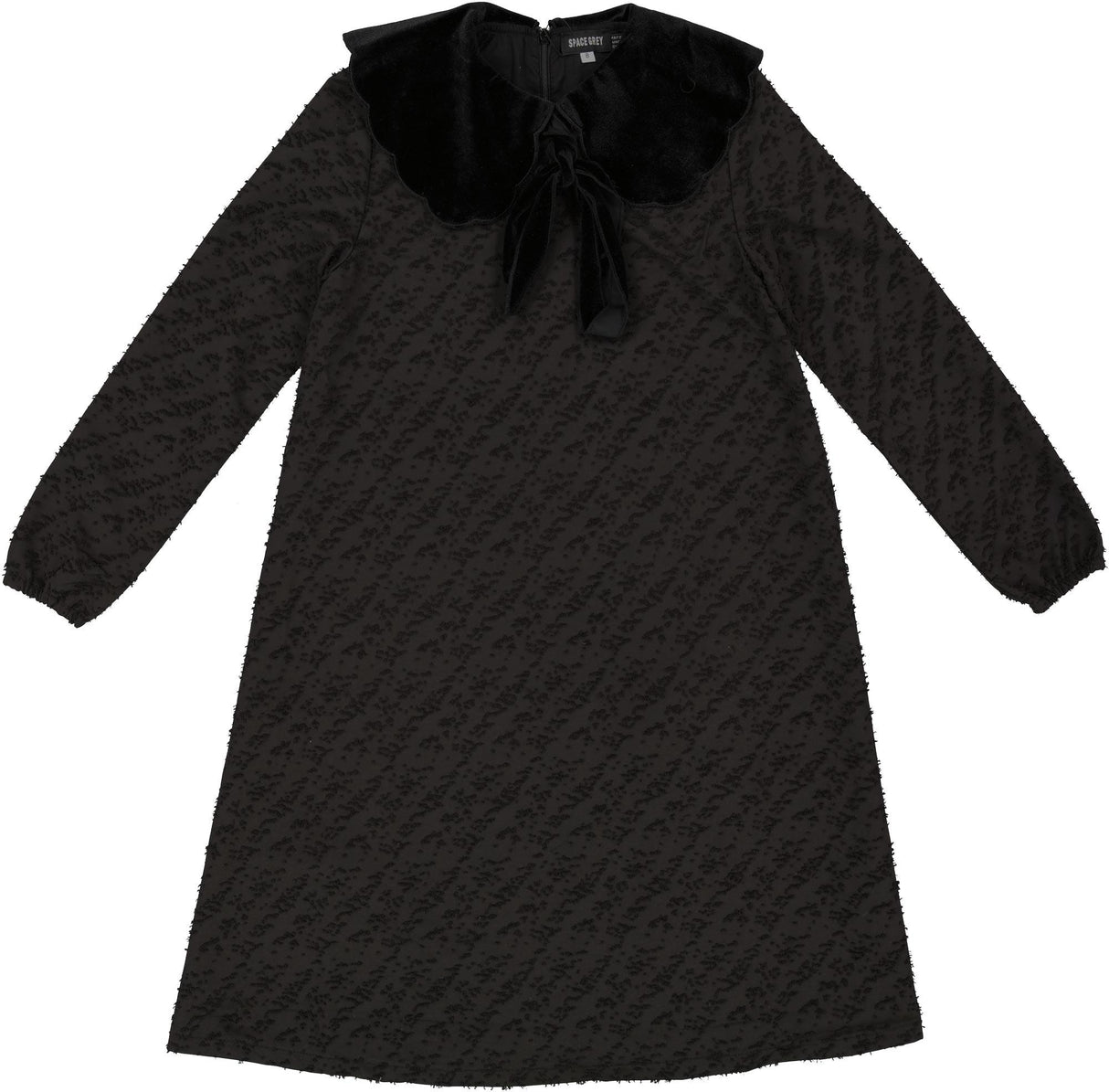 Space Gray Girls Scalloped Collar Dress - WB3CY2127