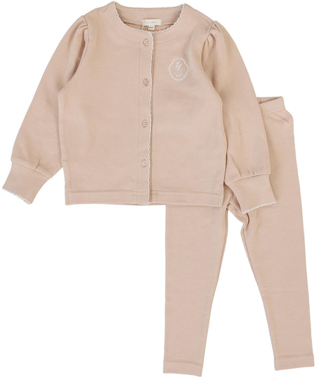 Lil Legs Dressy Loungewear Collection Girls Cotton Shabbos Lounge Set Pajamas - GSLS