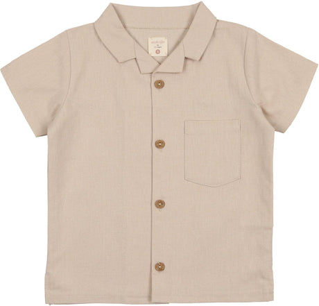 Analogie by Lil Legs Shabbos Linen Collection Boys Short Sleeve Grandpa Dress Shirt