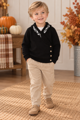 Space Gray Boys Wrap Sweater - WB6CY3184