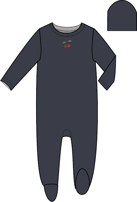 Lil Legs Dressy Loungewear Collection Baby Boys Girls Embroidred Lounge Cotton Footie - ELF