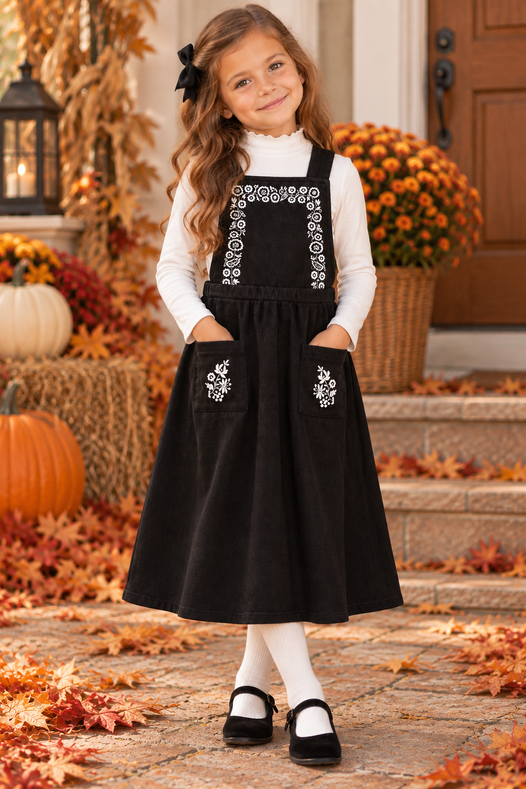Space Gray Girls Velvet Jumper - WB6CY3184J