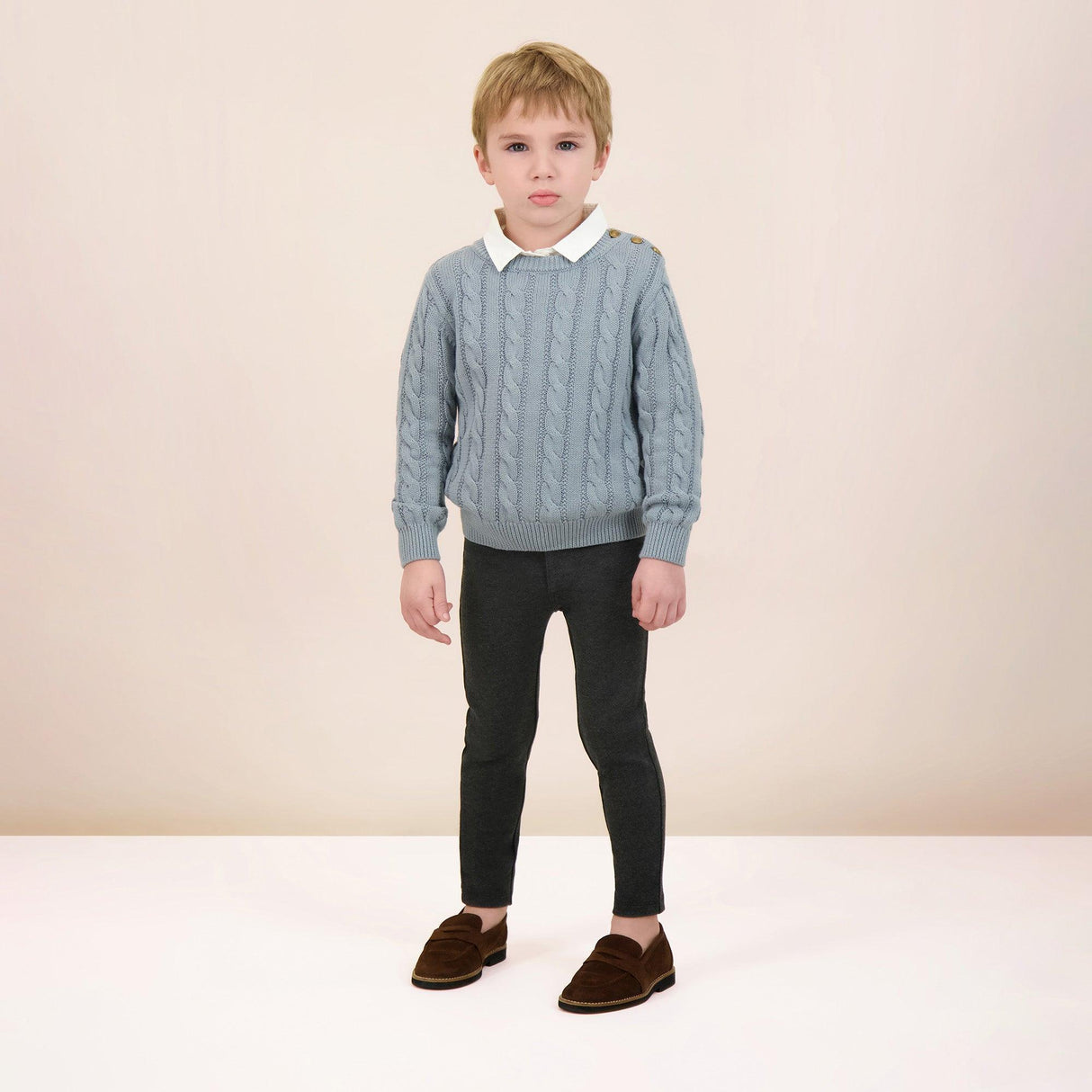 Analogie by Lil Legs Knit Collection Boys Cable Sweater - DCKSW