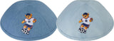 iKippah Soccer Bear Denim Yarmulka