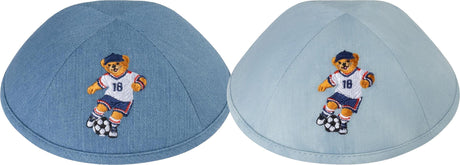 iKippah Soccer Bear Denim Yarmulka