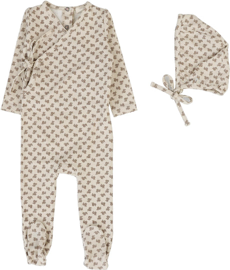 Lil Legs Dressy Loungewear Collection Baby Girls Botanical Cotton Footie - BFST