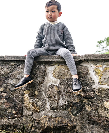 Analogie by Lil Legs Knit Collection Baby Toddler Boys Knit V-Neck Outfit - DKVNTS