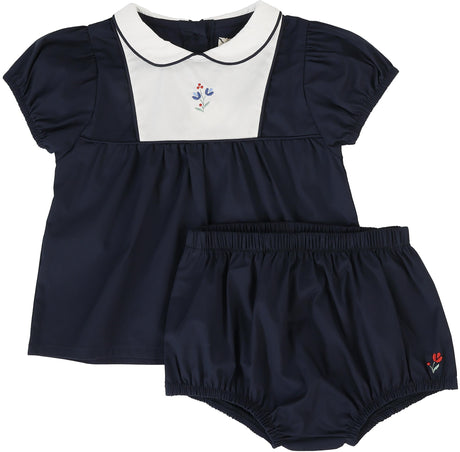 Lil Legs Dressy Loungewear Collection Baby Girls Bib Toddler Set Outfit - BTST