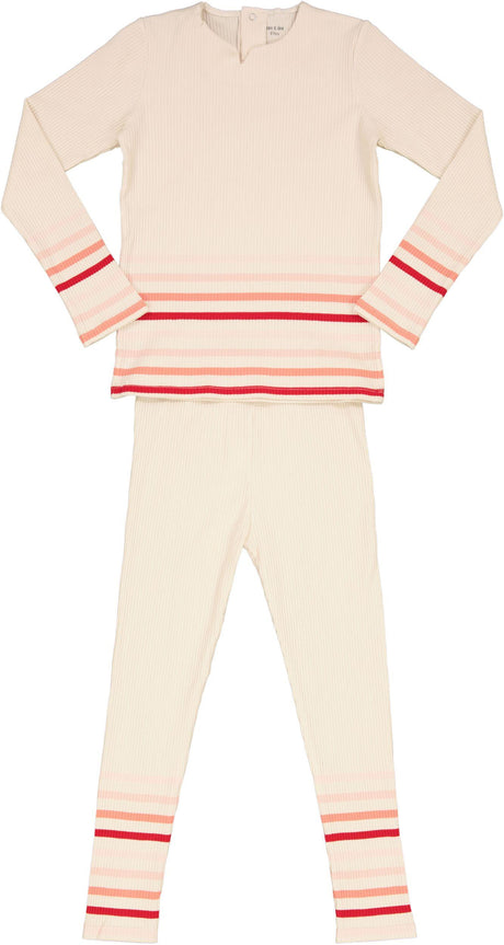 Bee & Dee Boys Girls Stripe Collection Ribbed Cotton Pajamas - FSL