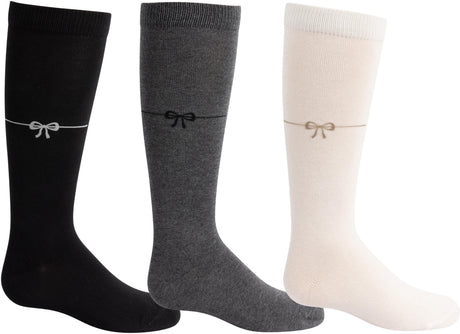 Zubii Girls Suede Bow Knee Socks - 1108