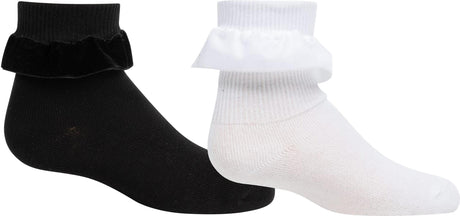 Zubii Girls Velvet Ruffle Ankle Socks - 1110